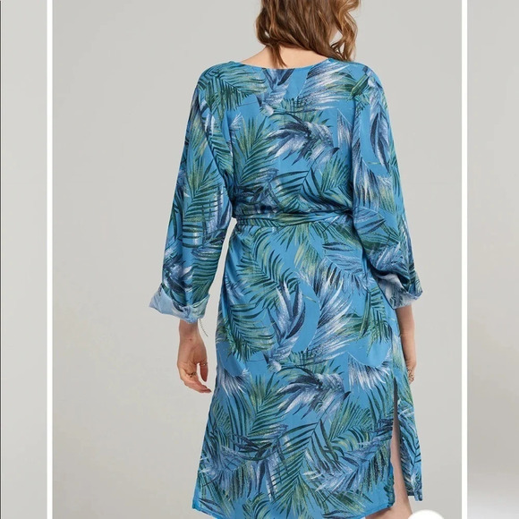 NWT Storets Hailey Palm Beach Robe Printed Kimono Swim Coverup Size S/M Blue - Picture 4 of 15
